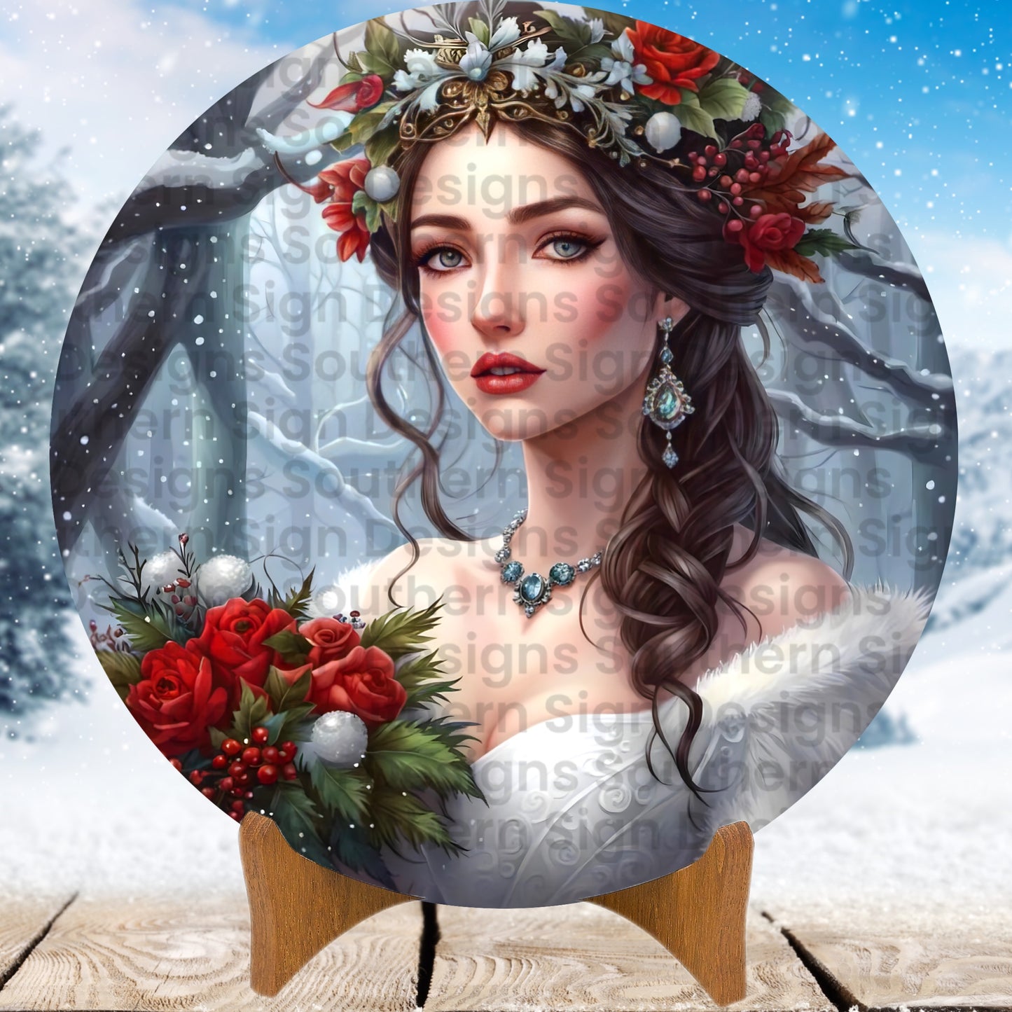 Winter Princess Winter Wreath Sign