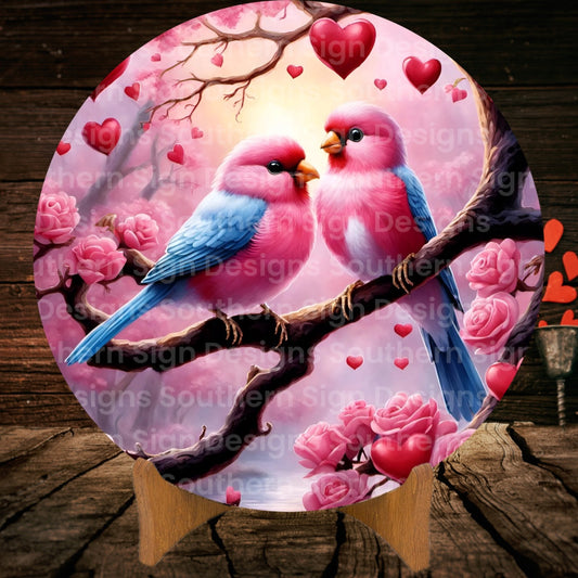 Lovebirds Valentine Wreath Sign