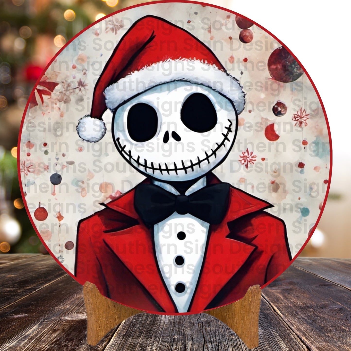 Santa Jack Christmas Wreath Sign