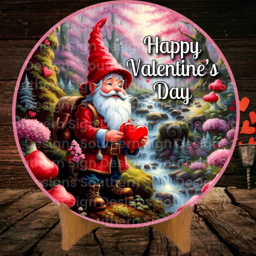 Happy Valentine’s Day Gnome Valentine Wreath Sign