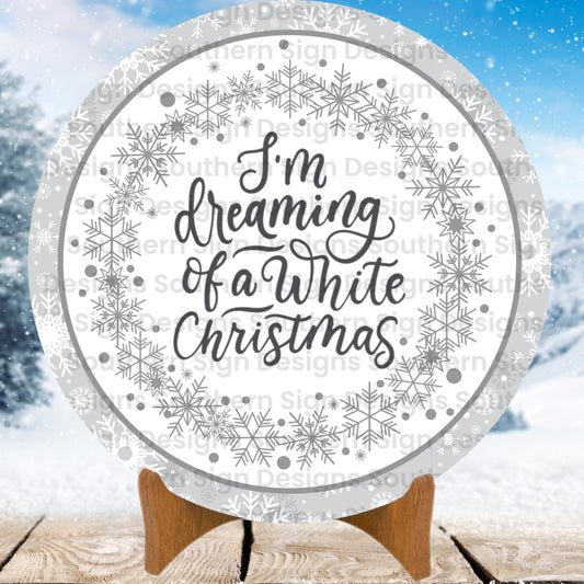 Gray Snowflake Dreaming of a White Christmas