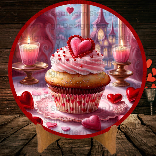Cupcake Celebration Valentine Wreath Sign