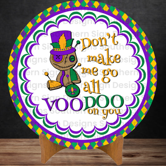 Go VooDoo Mardi Gras Wreath Sign