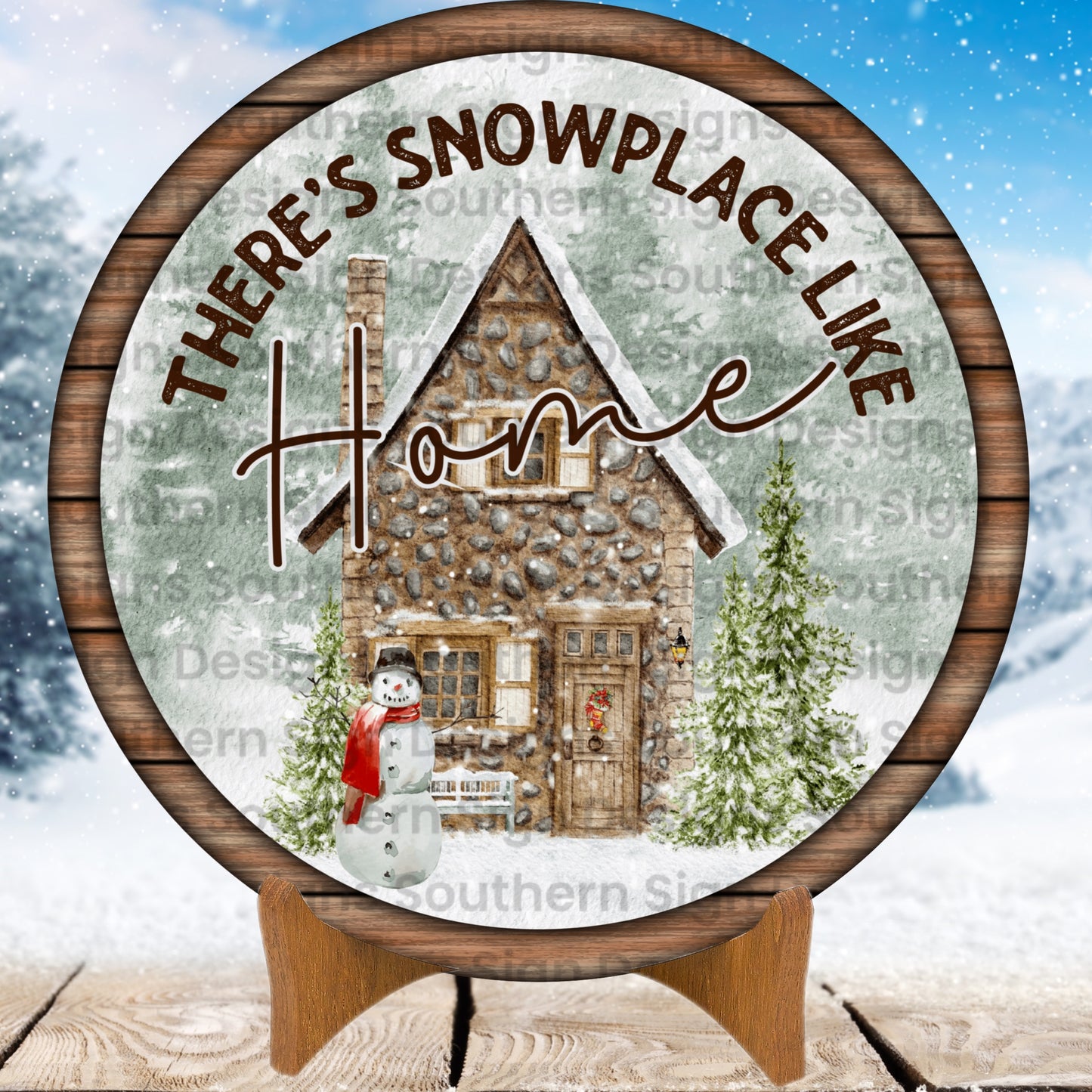 Snowplace Like Home Winter Wreath Sign