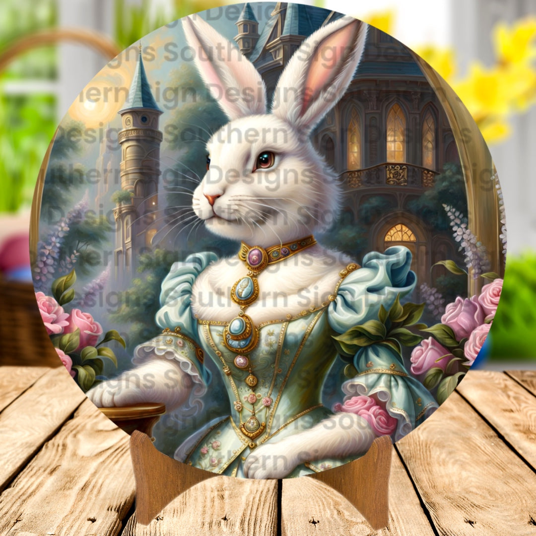 Regal Bunny Easter Wreath Sign