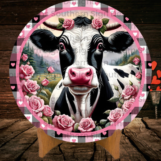 Cute Cow Valentine Wreath Sign
