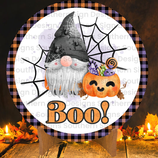 Watercolor Gnome Halloween Wreath Sign