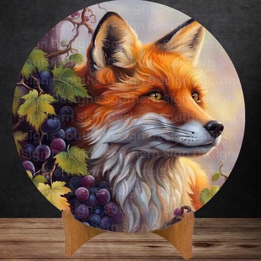 Fox and Grapes Wreath Sign